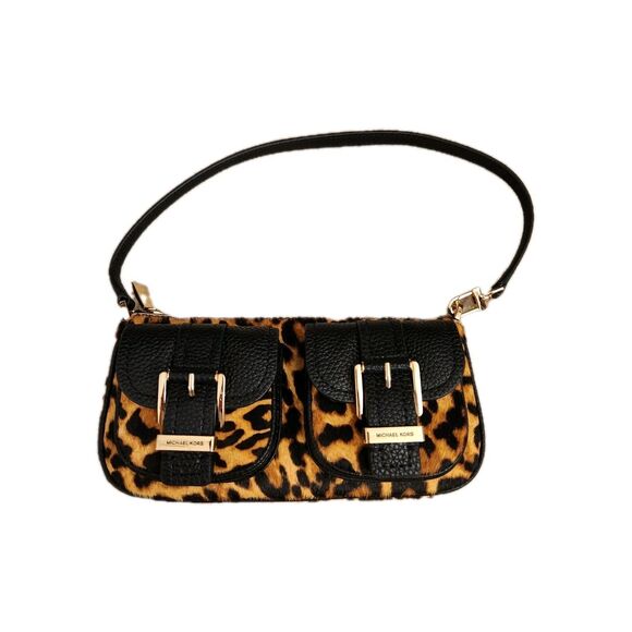 Michael Kors Jet Set Leopard Black Small Crossbody Women's Sling Bag - Picture 1 of 7